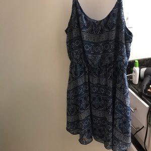 Blue paisley spaghetti strap dress from f21